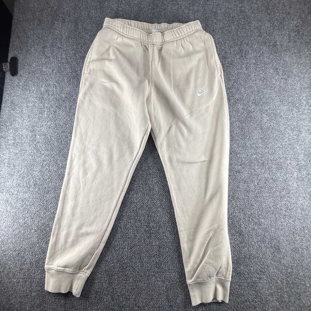 Nike Sportswear Club Fleece Joggers Oatmeal Beige Mens Medium Sweatpants